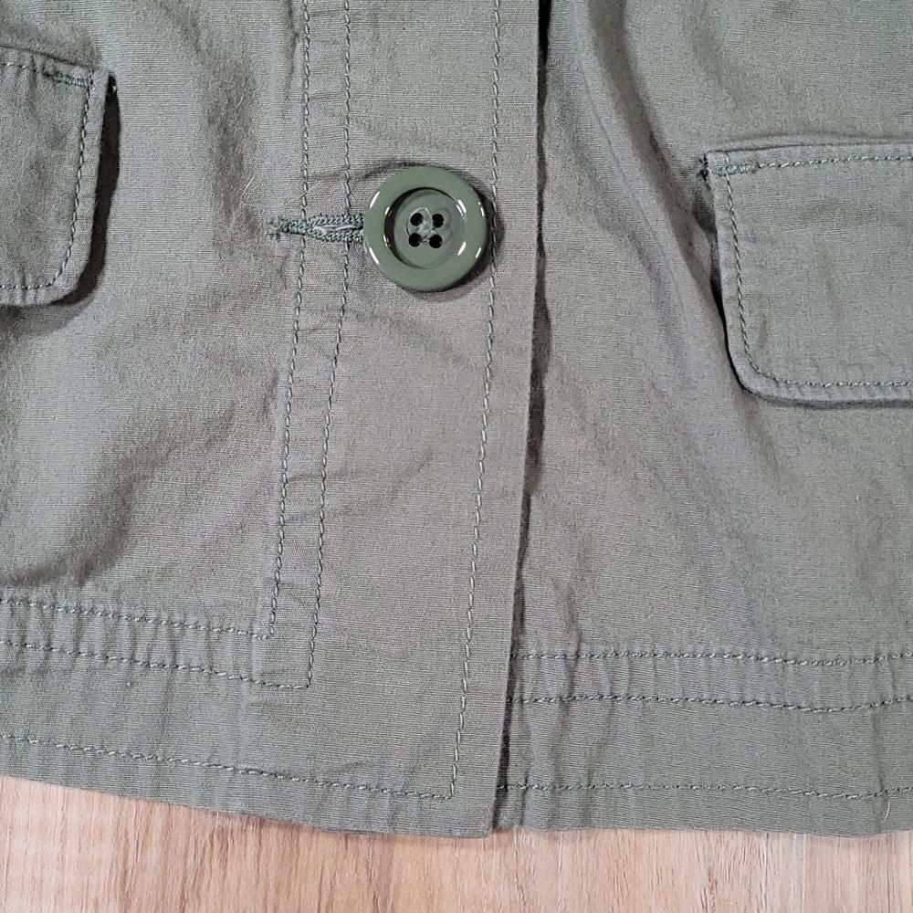 Levi's Olive Buttoned High Neck Cropped Jacket Sm… - image 7
